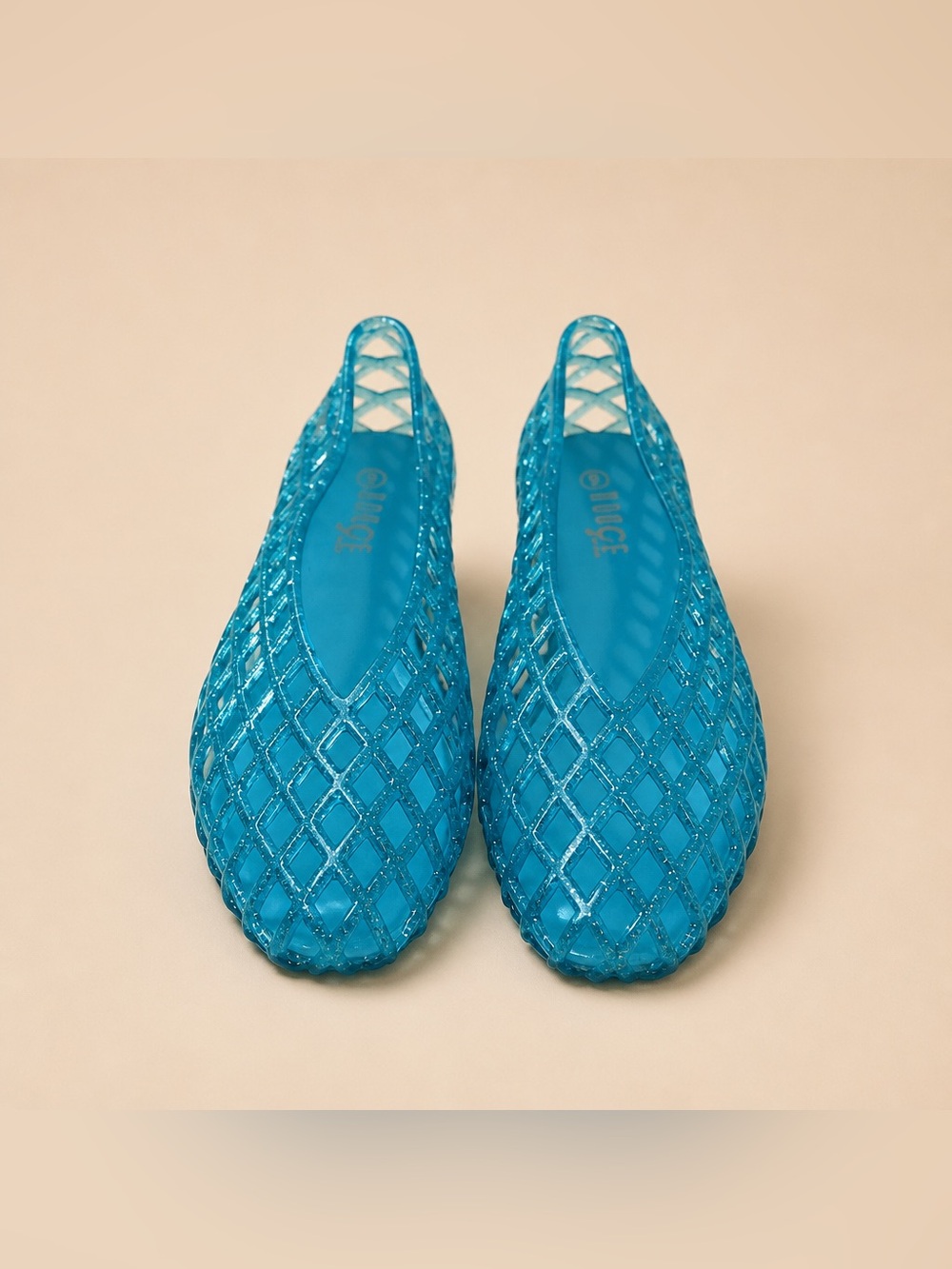 Rouge Helium glitter cage jelly flats Size 9